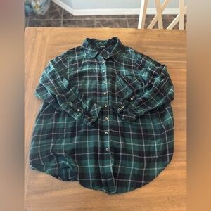 Torrid Plaid Green Women’s Shirt Size 3- 22/24